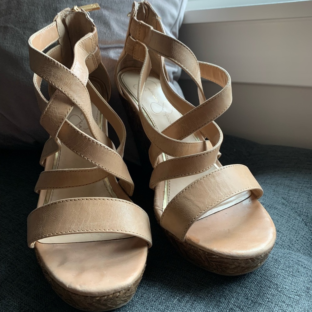 Jessica Simpson Tan Wedges